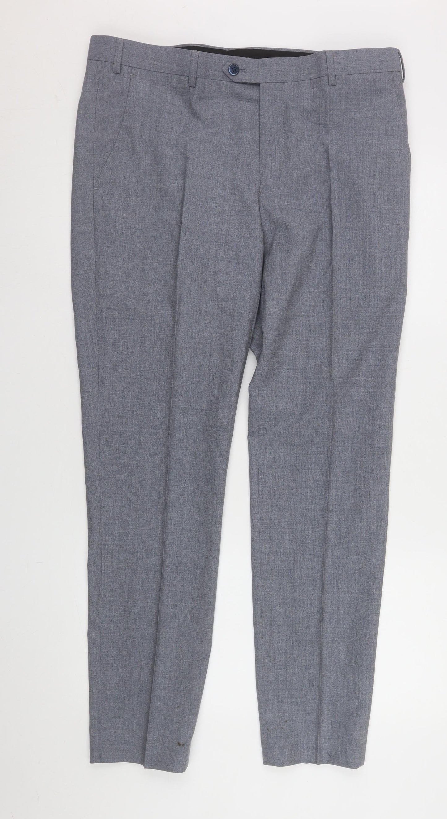 Remus Uomo Men's Grey Wool Blend Dress Pants 36R Formal Trousers