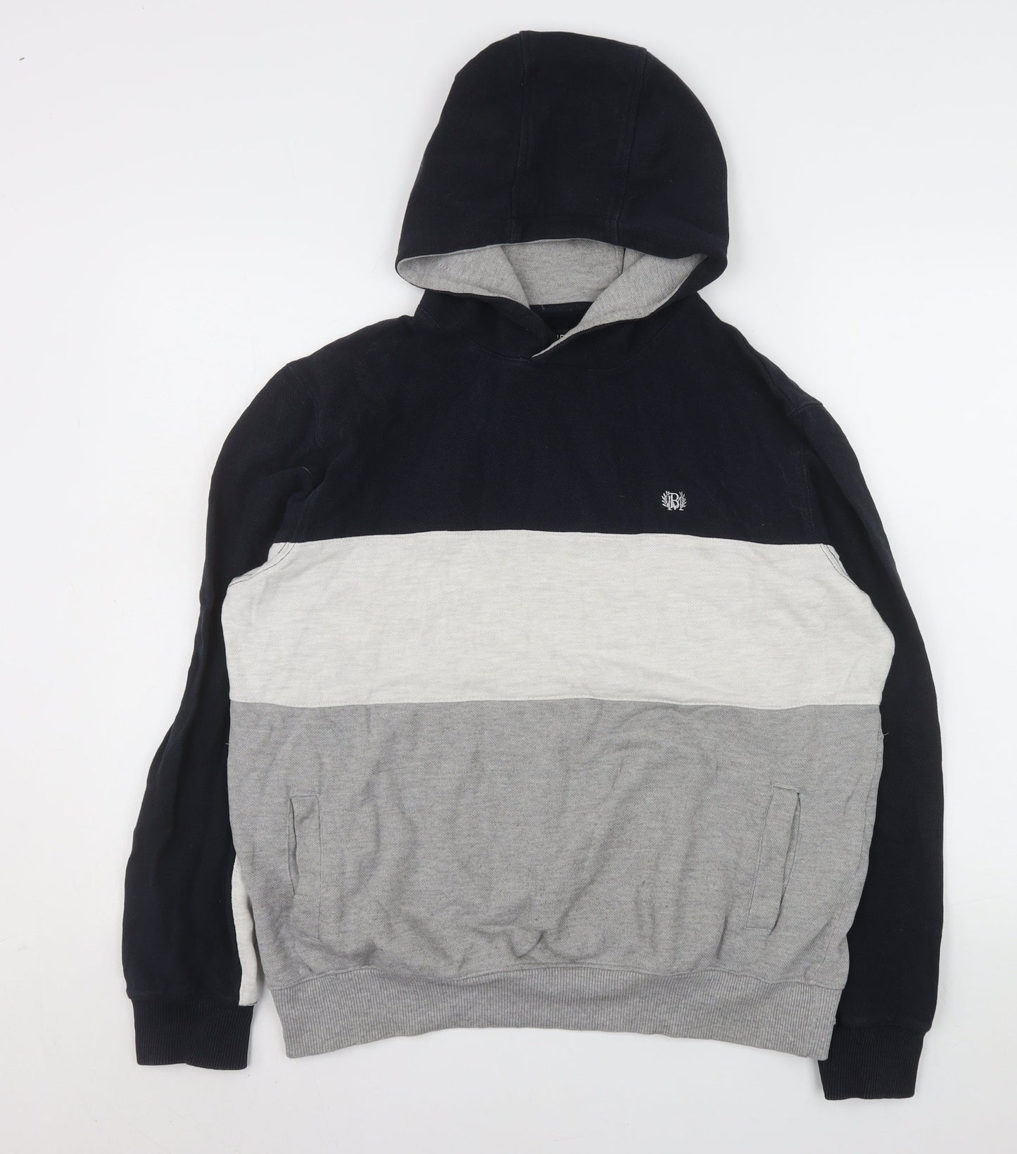 Burton Mens Grey Colour Block Pullover Hoodie M Regular Fit
