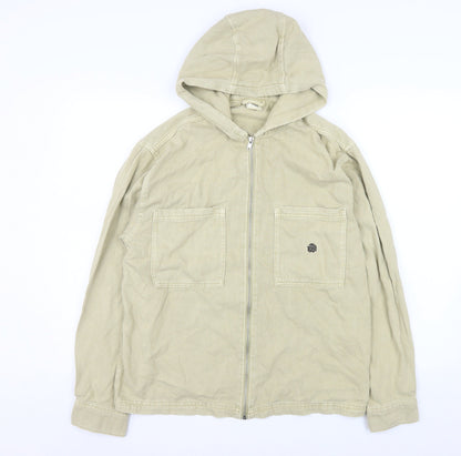 Additional front view of Zara boys’ beige cotton hooded full zip jacket 13-14 years