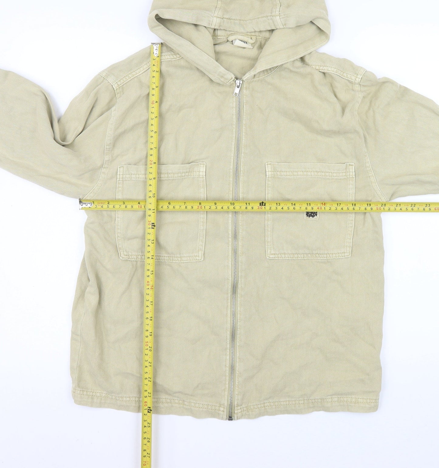 Zara Boys Beige Cotton Hooded Full Zip Jacket 13-14 Years