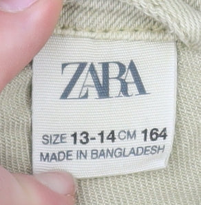 Zara Boys Beige Cotton Hooded Full Zip Jacket 13-14 Years
