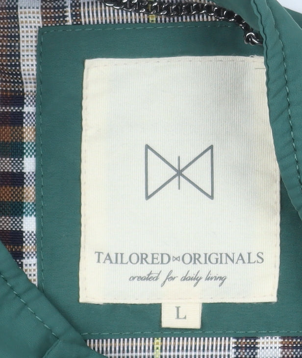 Tailored Originals Men's Green Bomber Jacket Size L Casual Zip Up