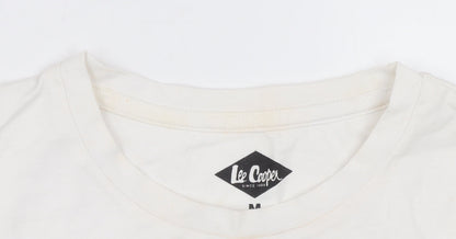 Additional view of Lee Cooper Men's White Long Sleeve Crew Neck Cotton Top M