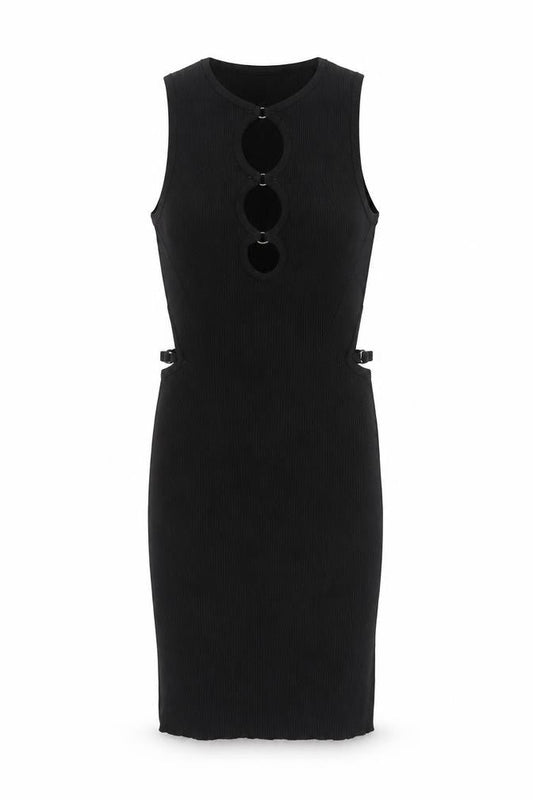 Bershka Women's Black Sleeveless Bodycon Midi Dress Size 8