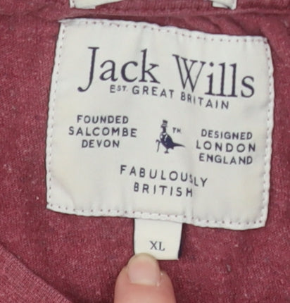 Jack Wills Men’s Red XL Crew Neck Cotton Jersey T-Shirt