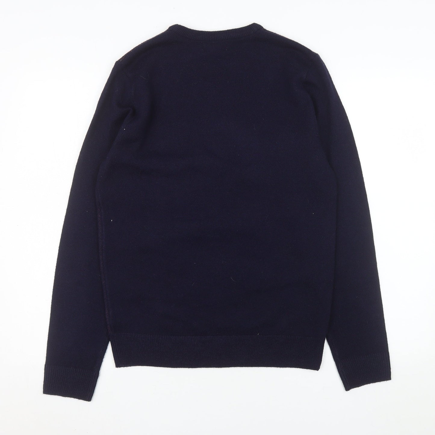 Marks and Spencer Men Navy Christmas Dog Jumper Small Regular Fit Acrylic