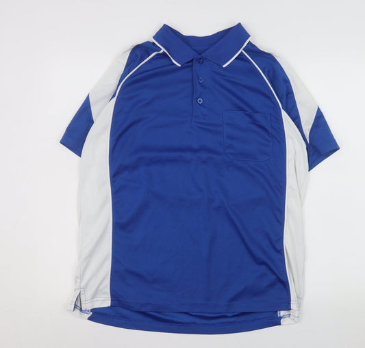 Cougars Mens Blue Quick Dry Sports Polo Shirt Size M