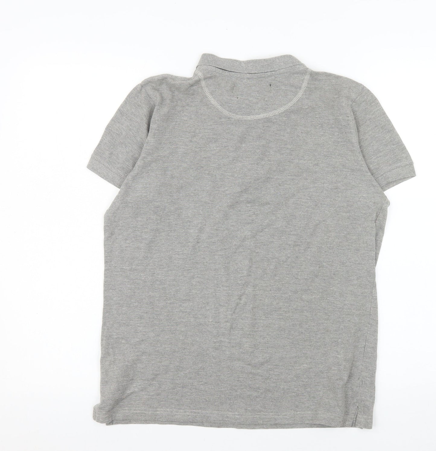Firetrap Men's Grey Cotton Short Sleeve Polo Shirt Size S