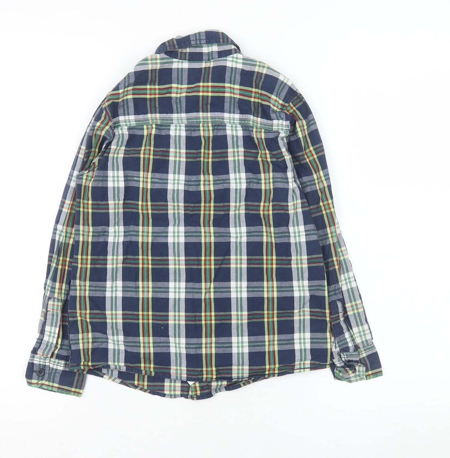 United Colors of Benetton Boys Blue Check Long Sleeve Button-Up Shirt 7-8 Years
