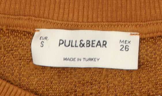 Pull&Bear Women’s Brown Fleece Pullover Sweatshirt Size S