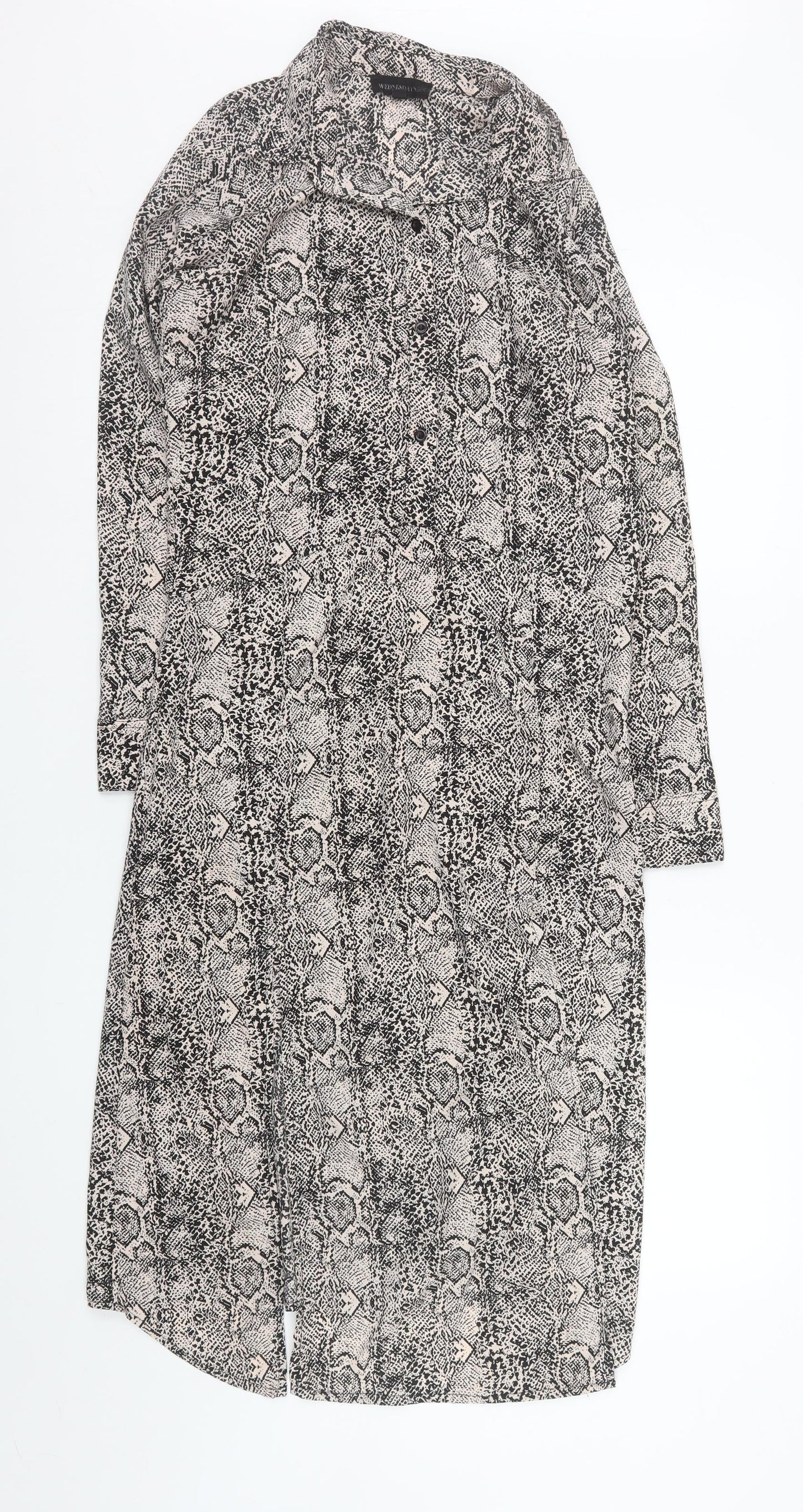 Wednesday's Girl Women's Multicoloured XS Snake Print Shirt Dress