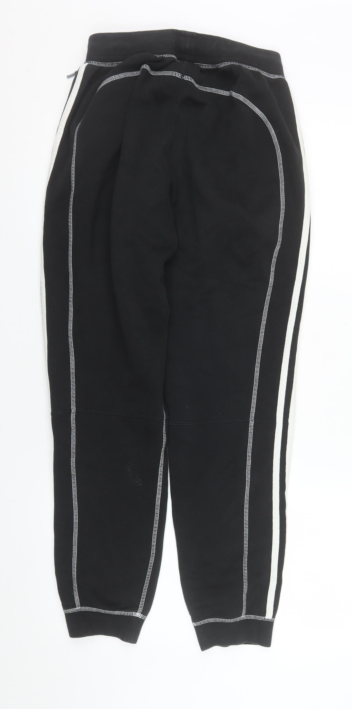 Adidas Men's Black Jogger Sweatpants S Regular Fit Side Stripe