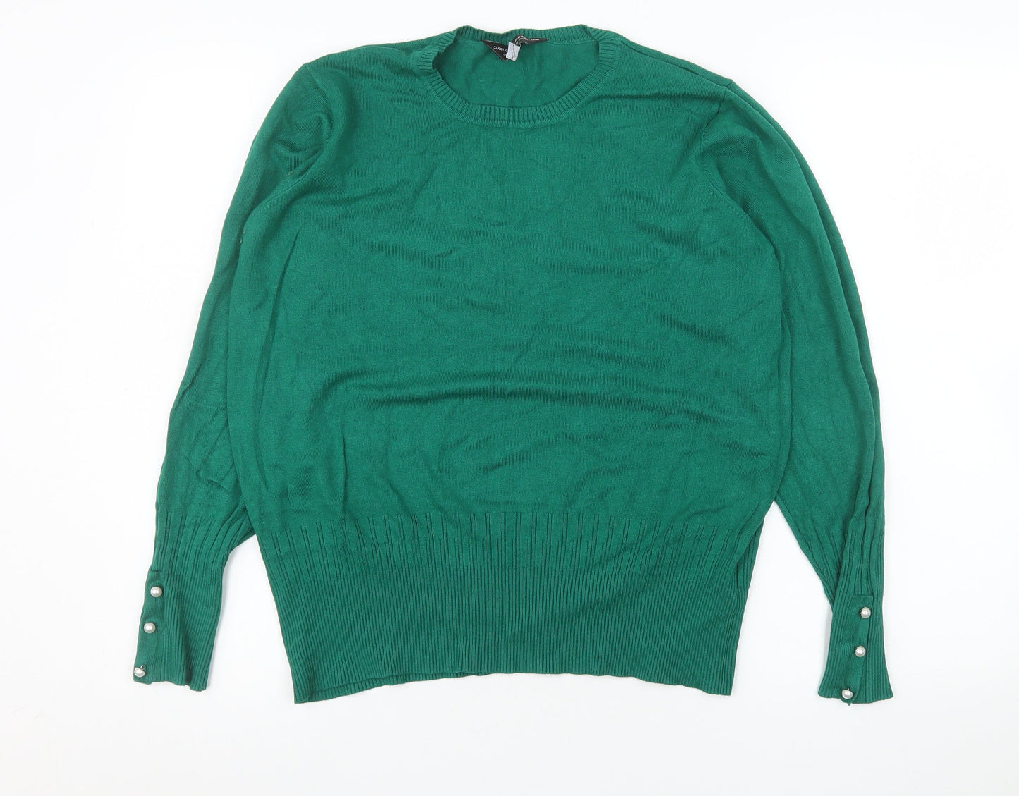 Dorothy Perkins Womens Green Crew Neck Long Sleeve Jumper Size 18