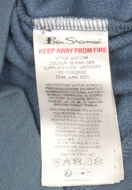 Ben Sherman Boys Blue 10-11 Years Cotton Blend Sweatshirt Jogger Set