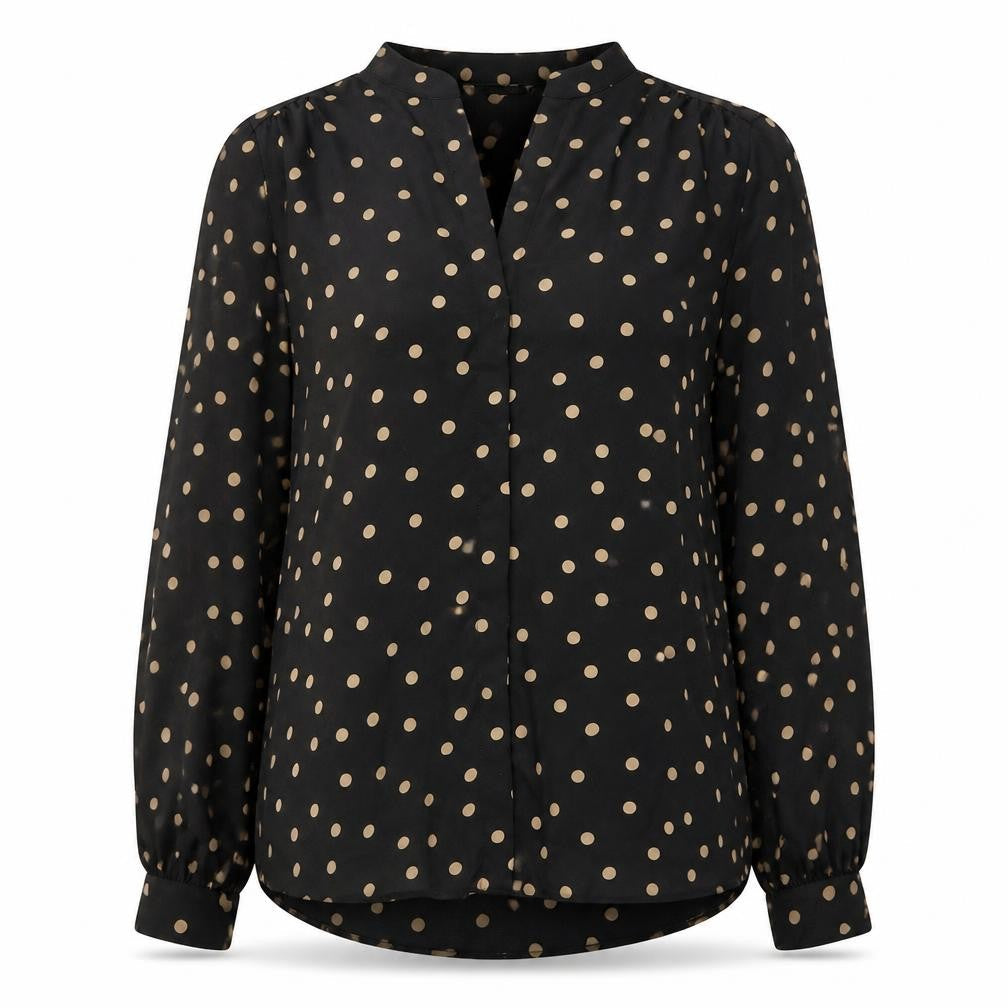 Dunnes Women’s Black Polka Dot Long Sleeve Blouse Size 14