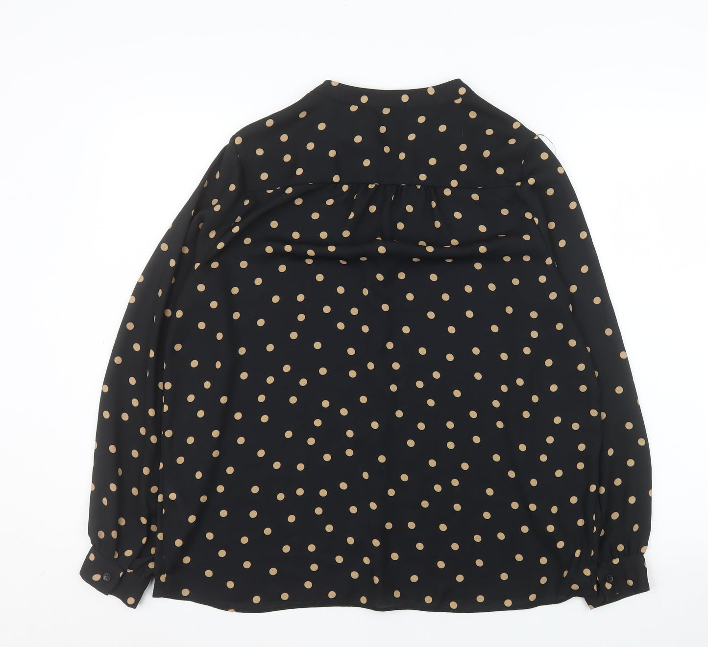 Dunnes Stores Women’s Black Polka Dot Long Sleeve Blouse Size 14