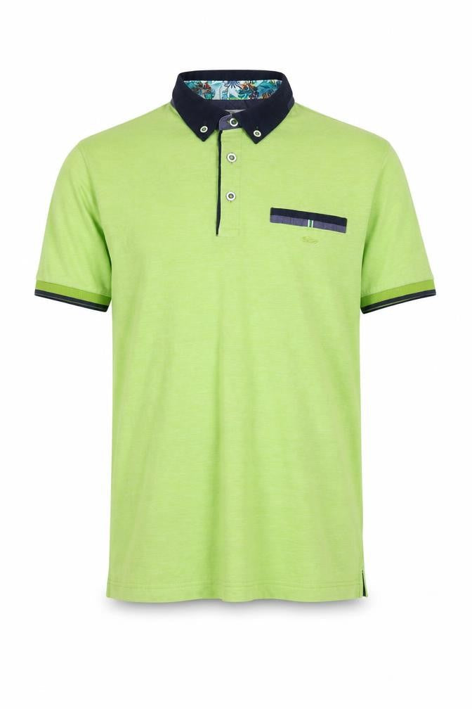 Dario Beltran Men's Green Cotton Short Sleeve Polo Shirt M
