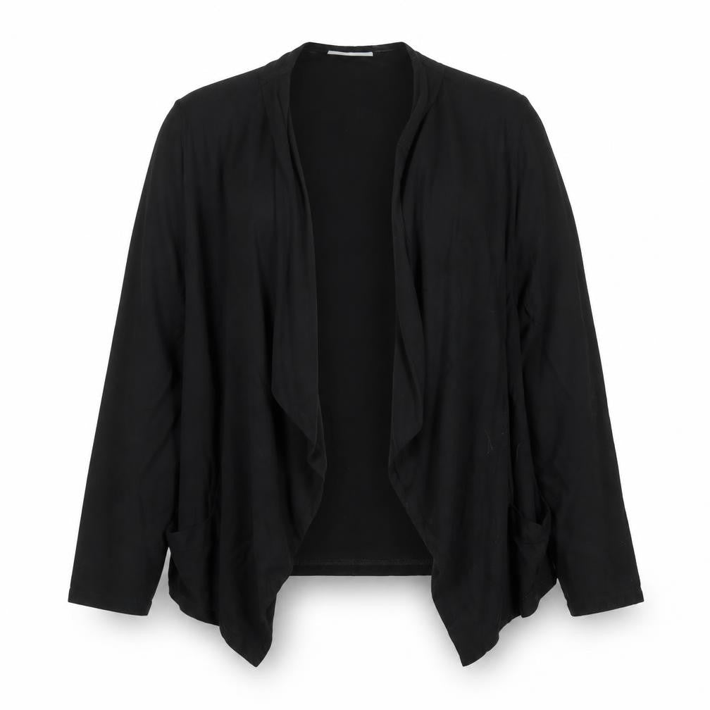 Wallis Womens Black Viscose Open Front Jacket Size 14 M