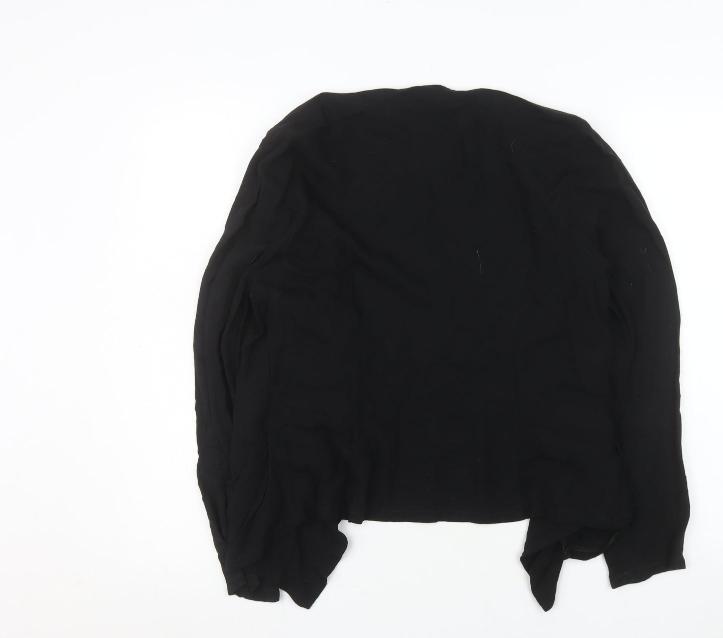 Wallis Womens Black Viscose Open Front Jacket Size 14 M
