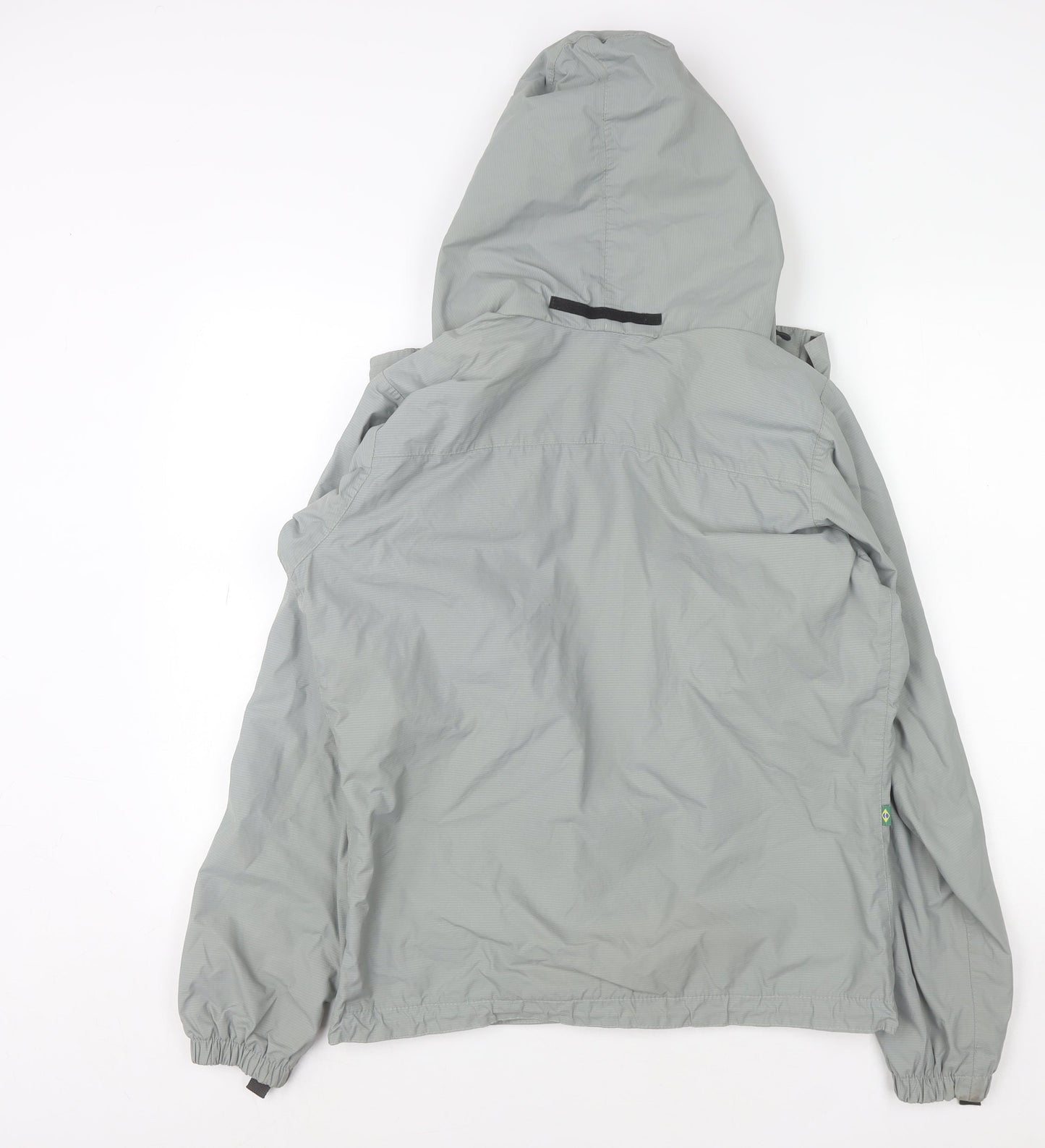 Conquista Boys Grey Hooded Waterproof Rain Coat Jacket S