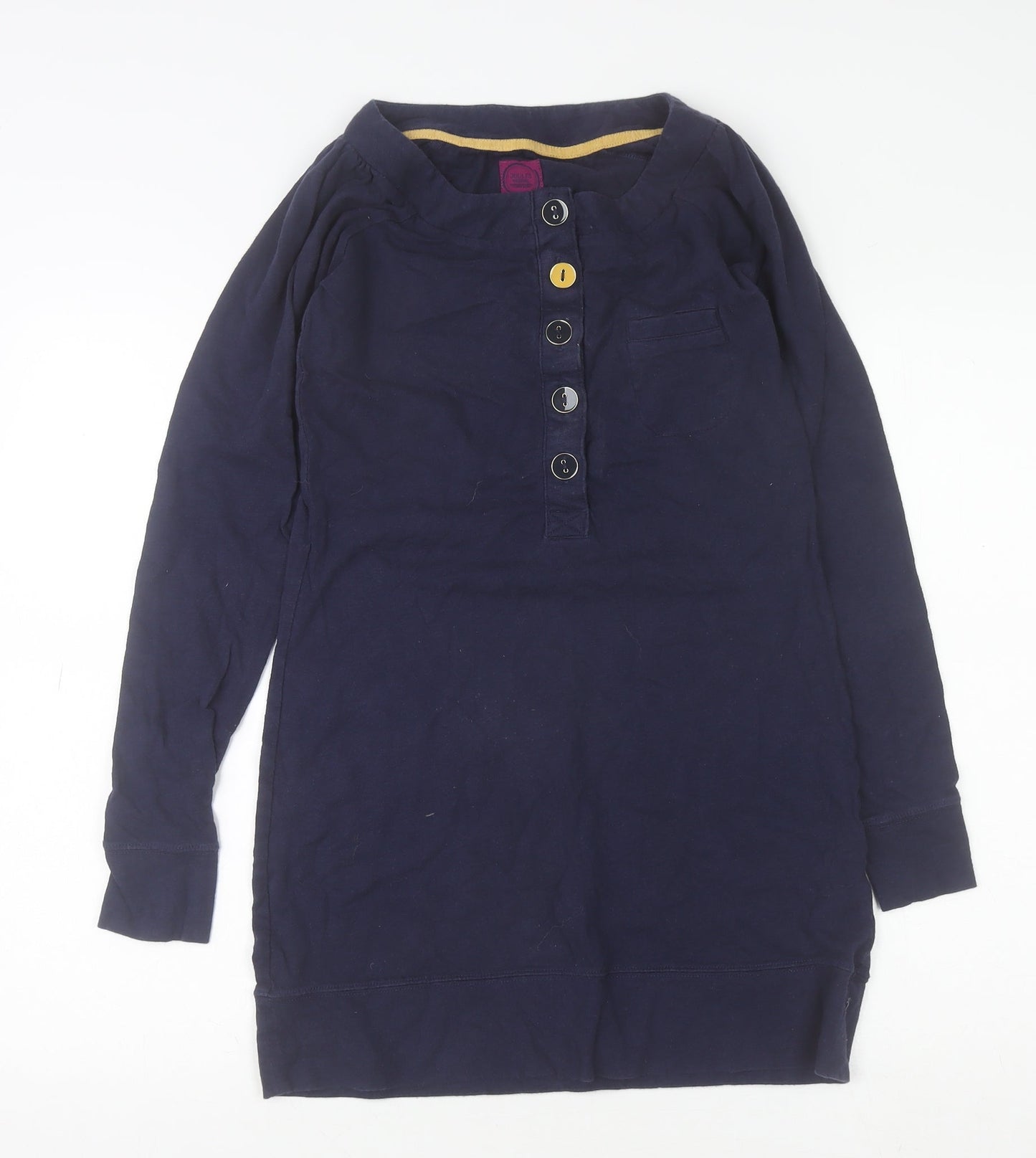 Joules Womens Navy Blue Long Sleeve Cotton Shirt Dress Size 6