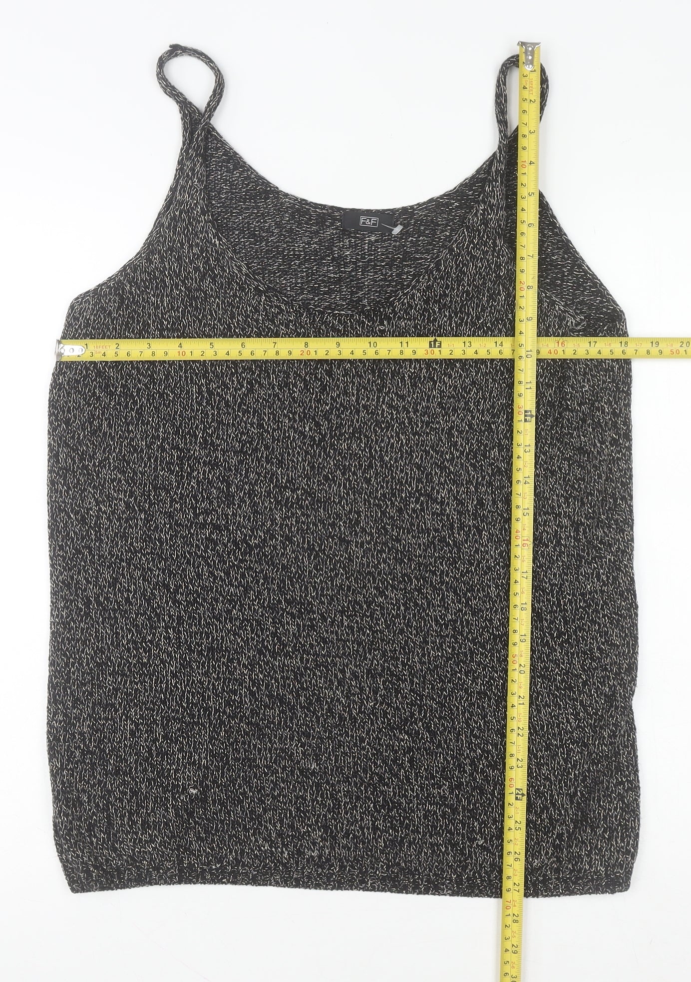 F&F Women’s Black Knit Camisole Tank Top Size 16