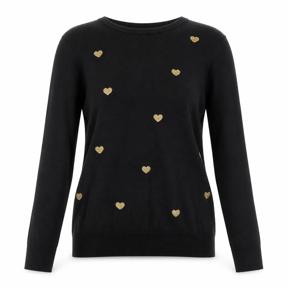 Dorothy Perkins Women’s Black Heart Pullover Jumper Size 12