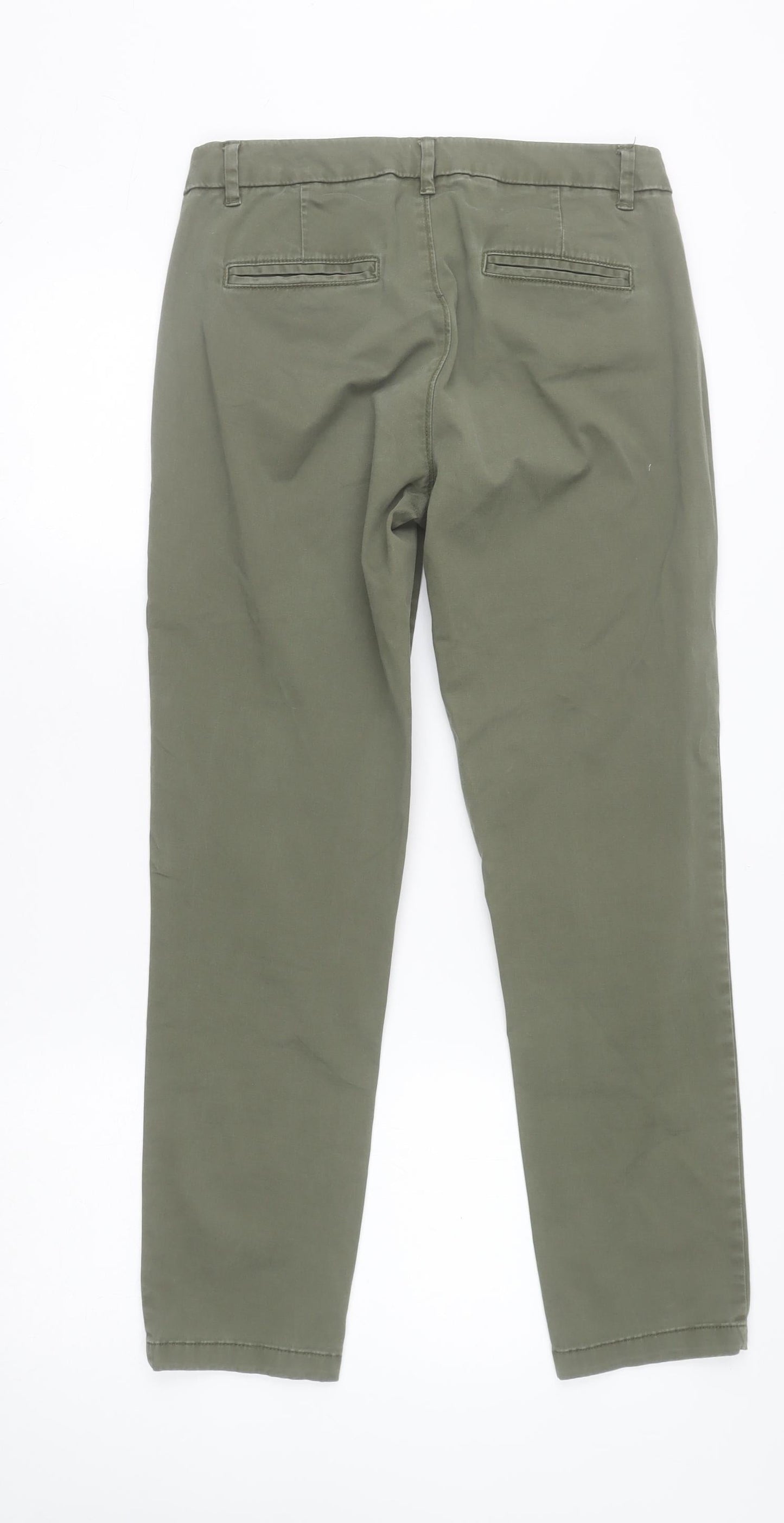 United Colors of Benetton Women's Green Chino Trousers Size 10