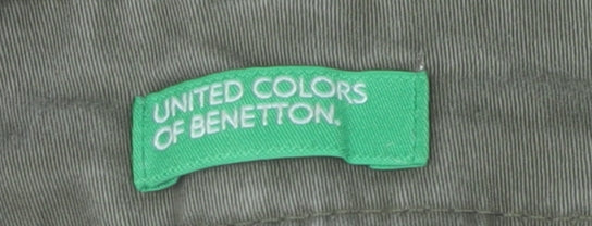 United Colors of Benetton Women's Green Chino Trousers Size 10