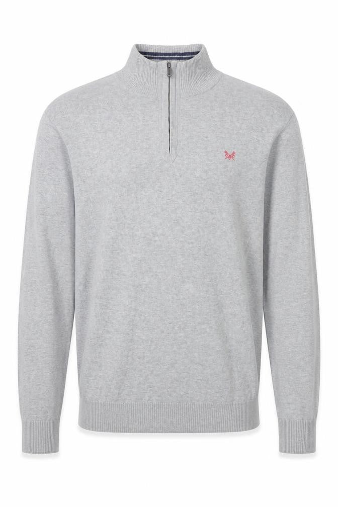 Crew Clothing Men's Grey 1/2 Zip High Neck Sweatshirt Size M