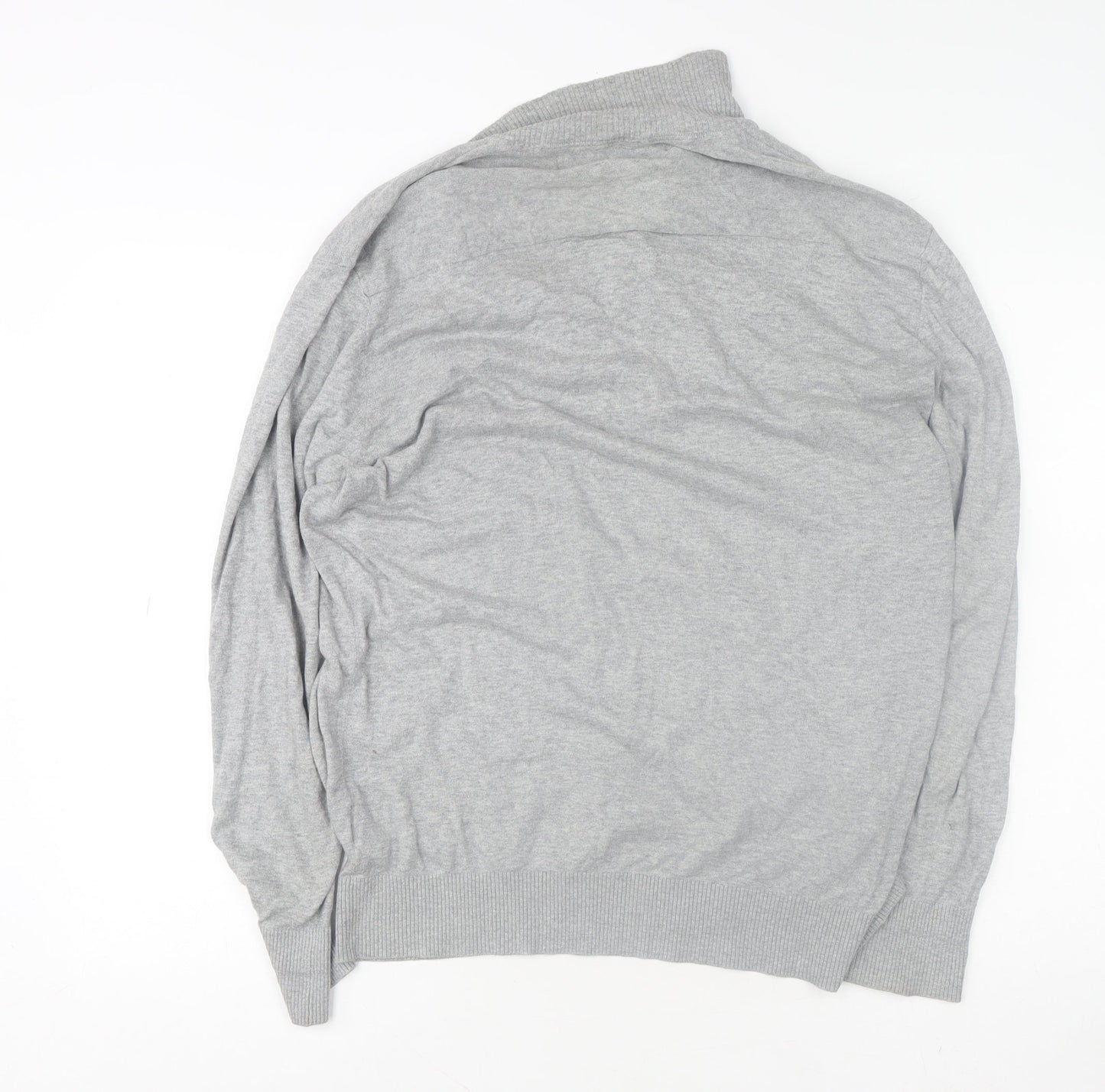 Crew Clothing Co. Men's Grey 1/2 Zip High Neck Sweatshirt Size M