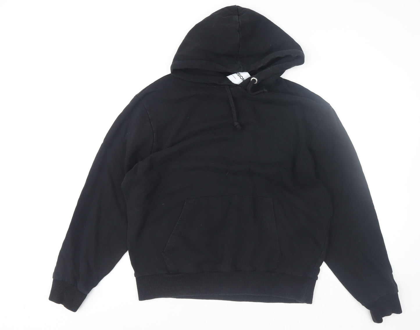 Collusion Men's Black Pullover Hoodie Size L Regular Fit