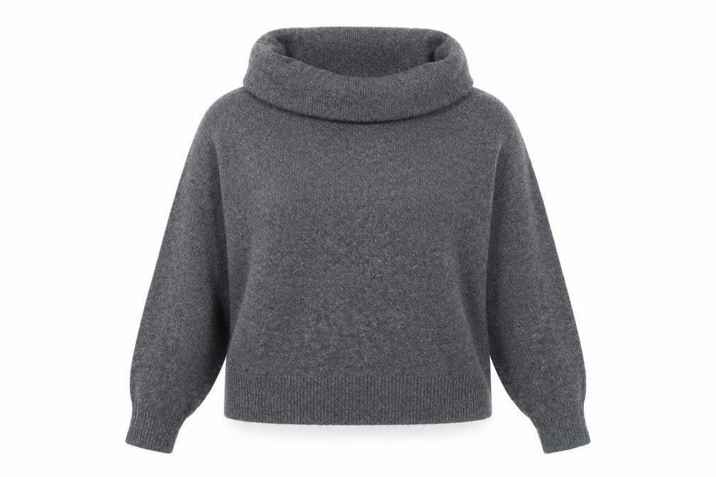 H&M Women's Grey Cowl Neck Long Sleeve Pullover Jumper Size 12