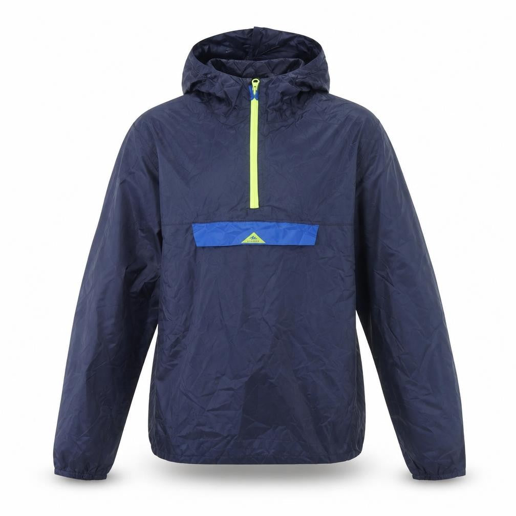 Decathlon Boys Blue Hooded Anorak Jacket 12 Years Lightweight Windproof
