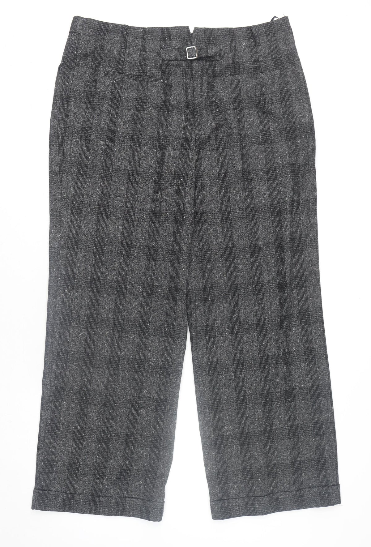 Next Women’s Grey Check Pleated Belted Dress Pants Size 18