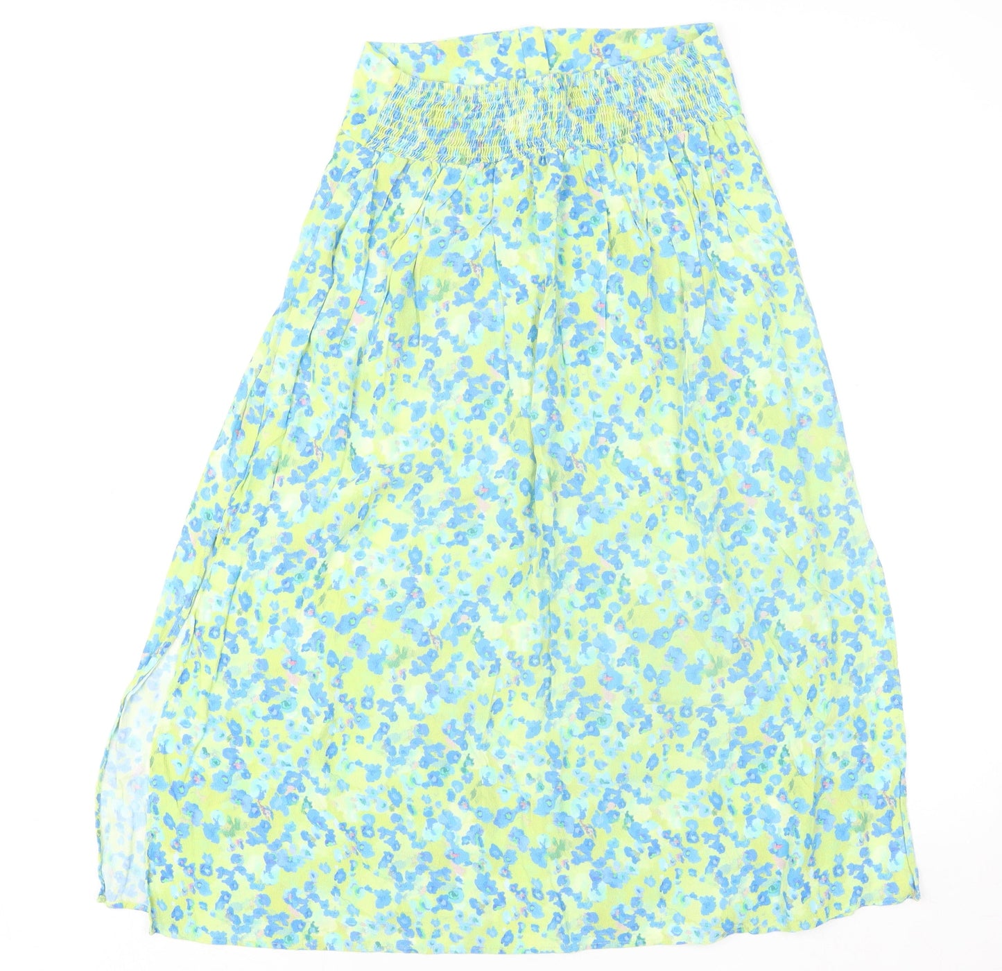 Gallery Women’s Green Floral A-Line Midi Skirt Size S
