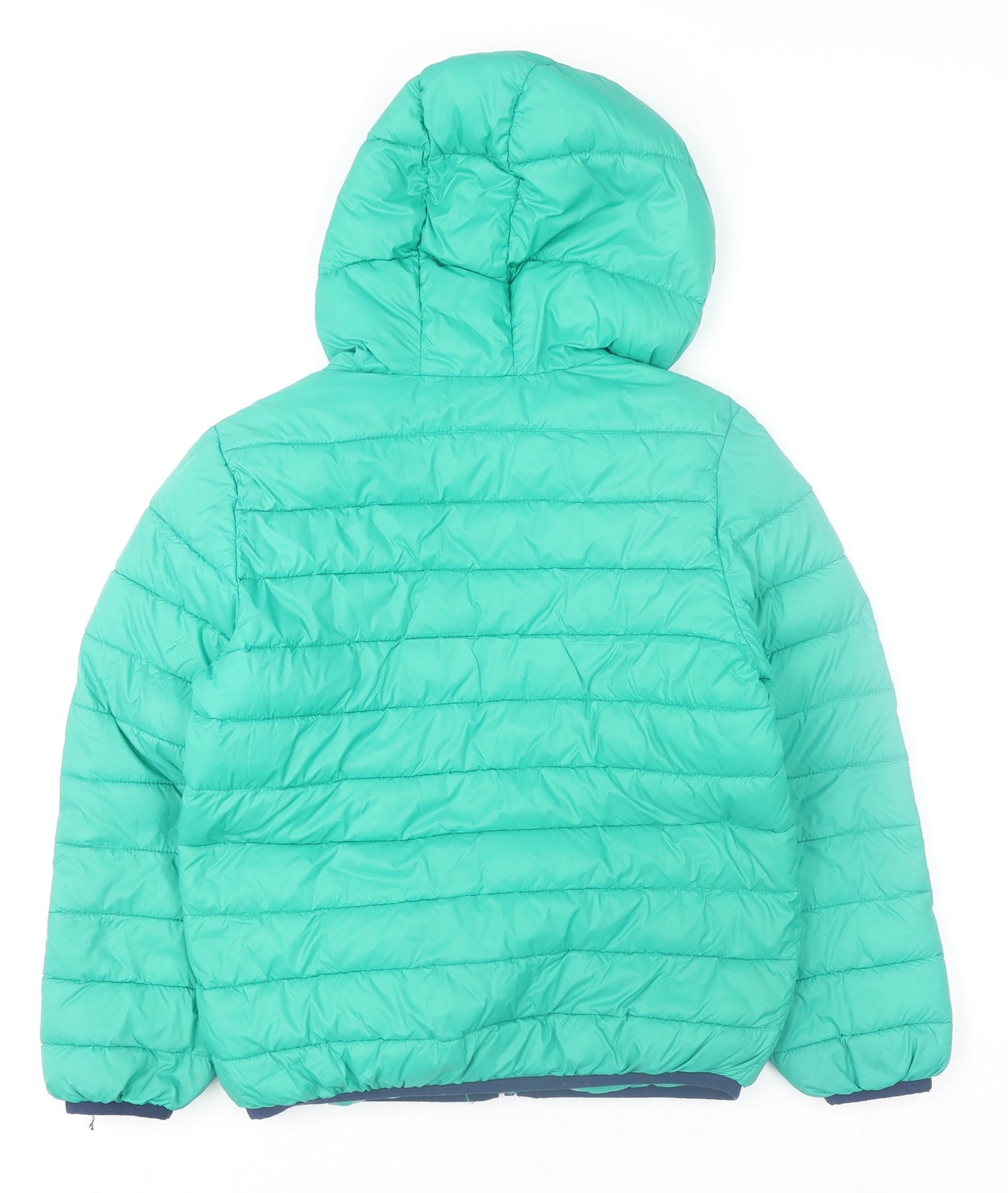 United Colors of Benetton Boys Green 8-9 Years Hooded Puffer Jacket