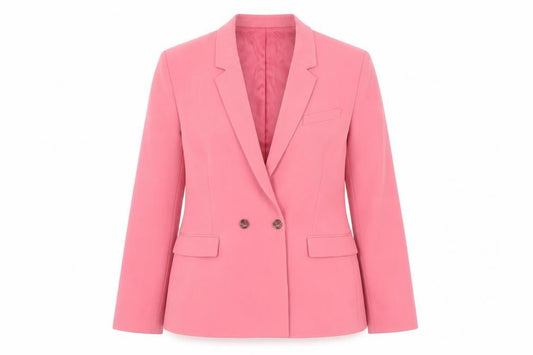 Topshop Women Pink Double-Breasted Blazer Jacket UK 12 Regular Fit