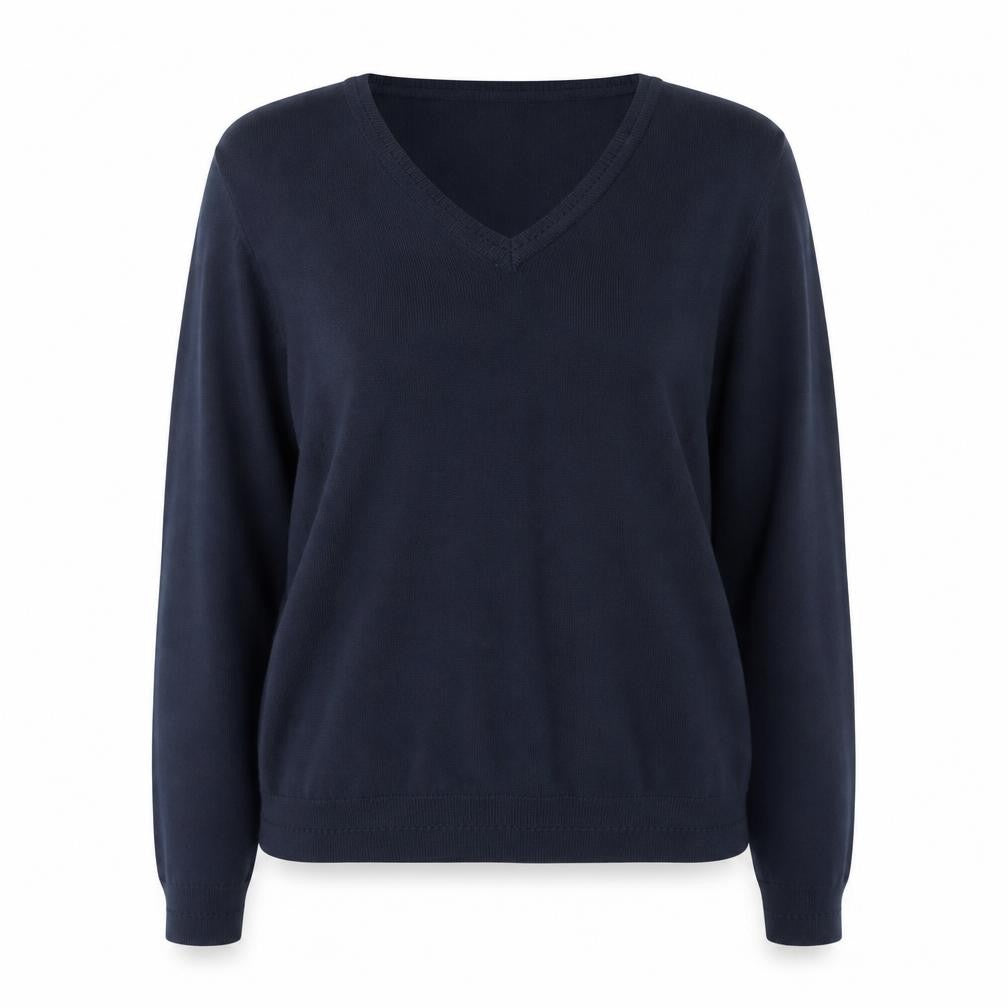 Boden Women's Blue V-Neck Cotton Knit Jumper Size M