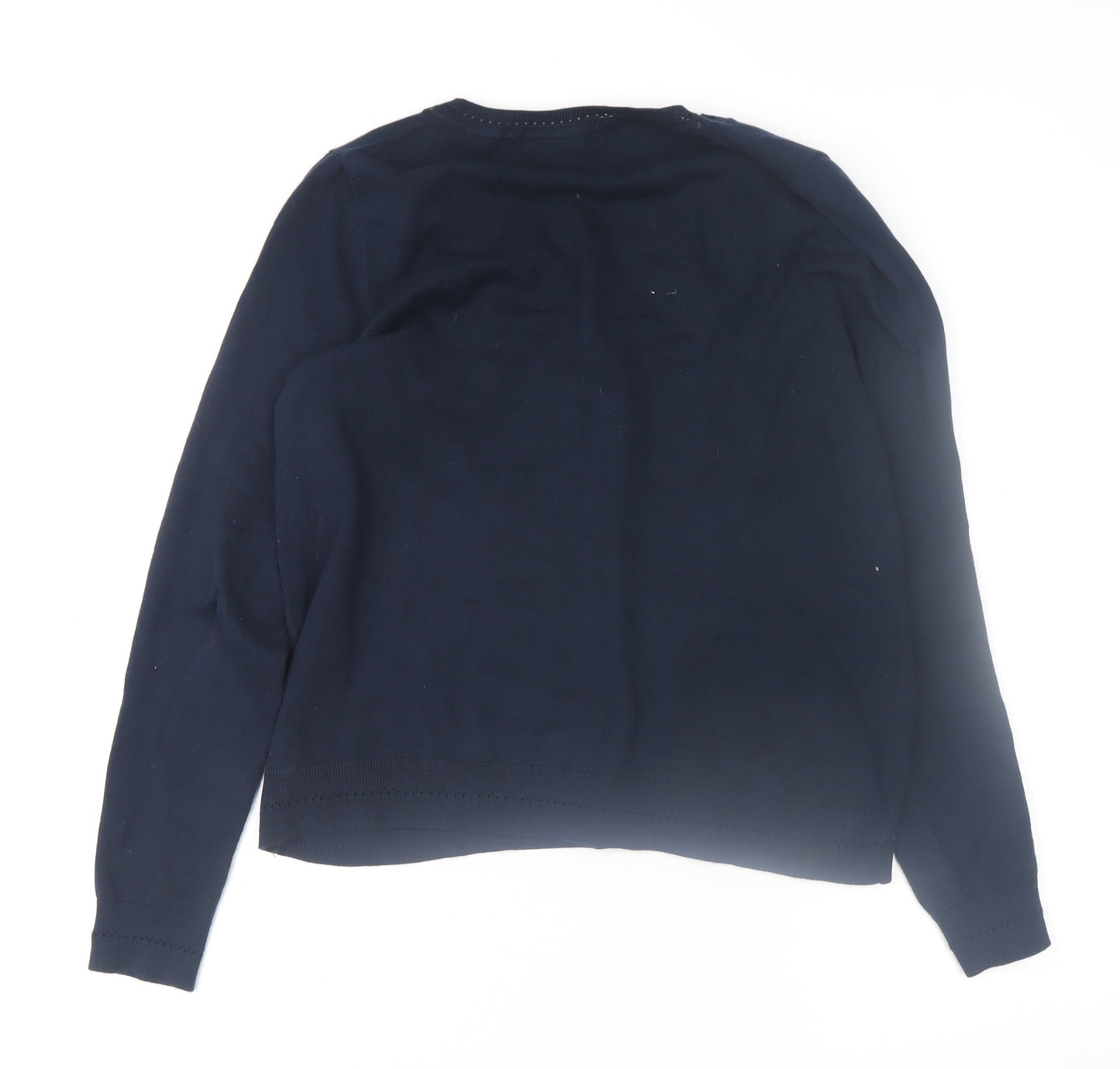 Boden Women's Blue V-Neck Cotton Knit Jumper Size M