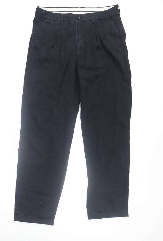 Marks and Spencer Autograph Men's Black Tapered Chino Trousers 32/33