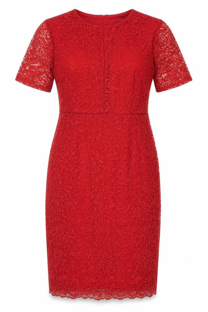 Marks & Spencer Women’s Red Lace Sheath Dress Size 10 Regular Formal