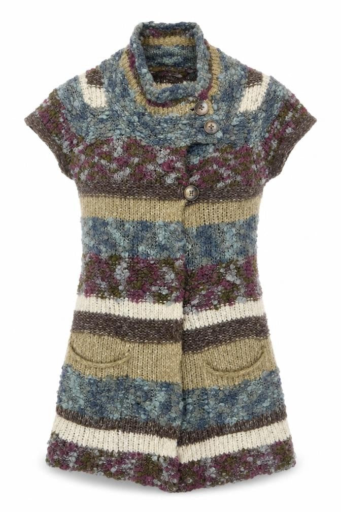 Sandwich Women's Multicoloured Chunky-Knit Cardigan M