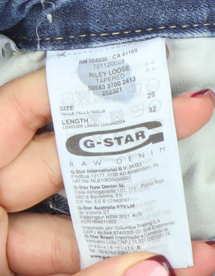 G-Star Men’s Blue Riley Loose Tapered Denim Jeans Size 29x32