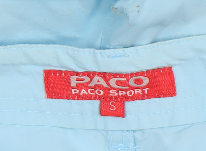 Paco Sport Men's Light Blue Cargo Shorts Size S Cotton Adjustable