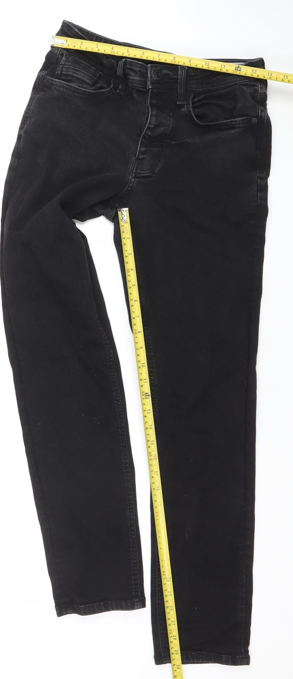 Denim Co. Men's Black Slim Fit Stretch Jeans 30x32 Regular