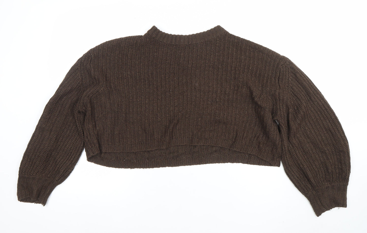 Sweatshop Women Brown Wool Chunky Knit Jumper Size 14