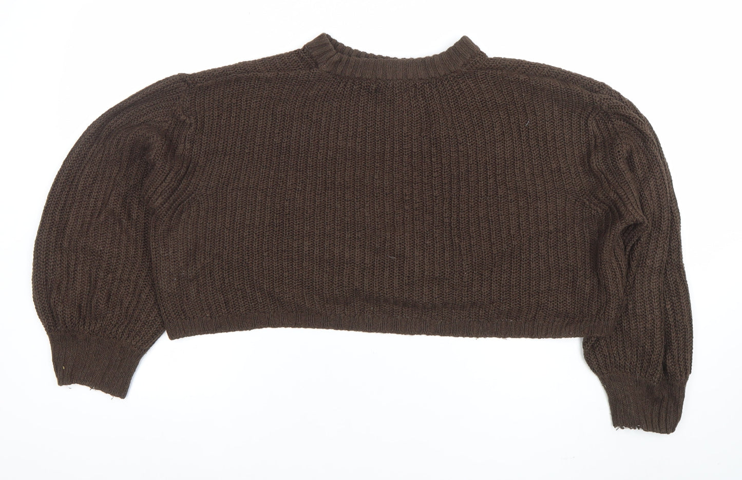 Sweatshop Women Brown Wool Chunky Knit Jumper Size 14