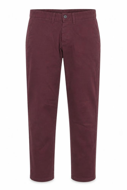Front view of Denim Co. Men's Red Slim Fit Chino Trousers W28 L32