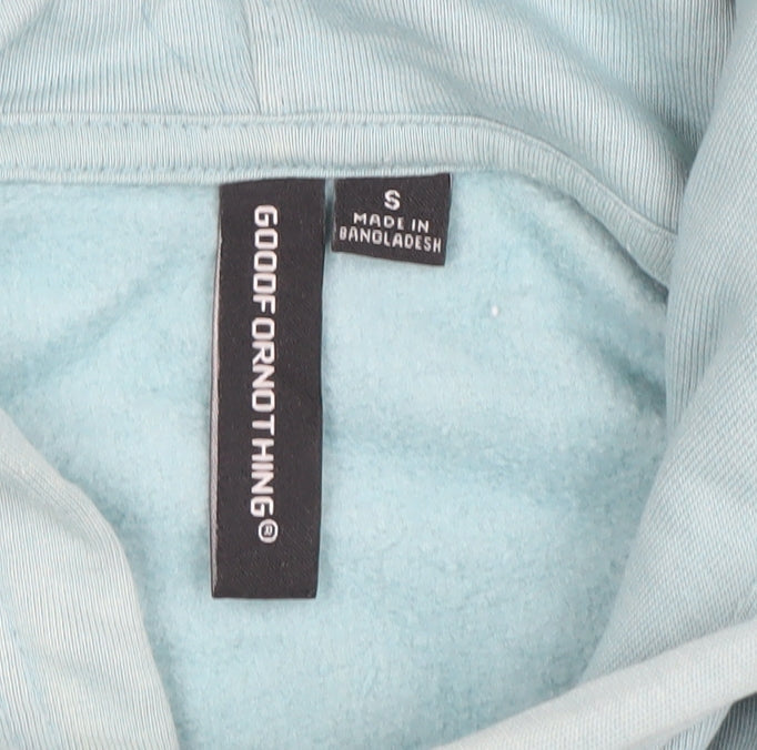 Good For Nothing Women's Blue Pullover Hoodie Small Butterfly Graphic